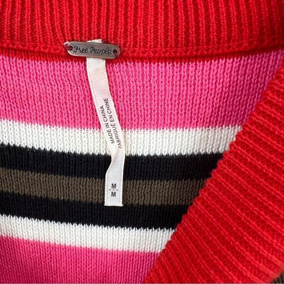 Free People Falling For You Stripped Rubbed Dress Size Medium - Picture 3 of 7